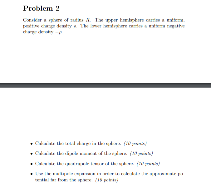 Solved Problem 2 Consider a sphere of radius R. The upper | Chegg.com