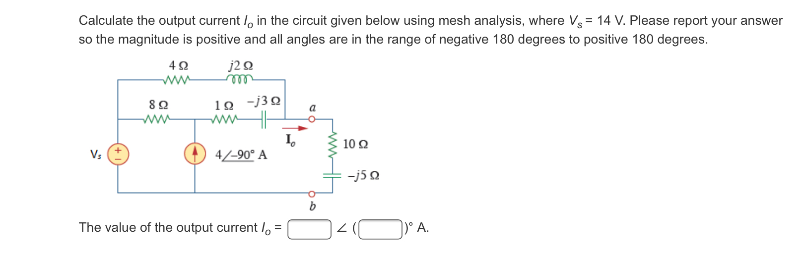 Solved Calculate the output current loin the circuit given | Chegg.com