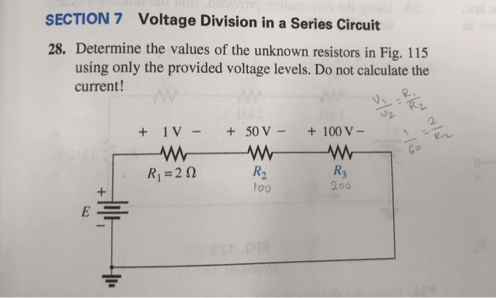 Solved SECTION 7 Voltage Division In A Series Circuit 28. | Chegg.com