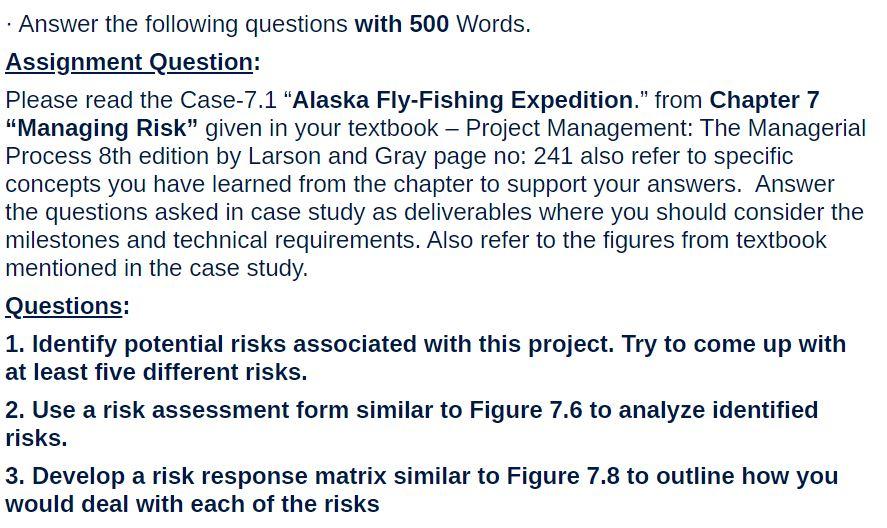 Solved Alaska FlyFishing Expedition* You are sitting around