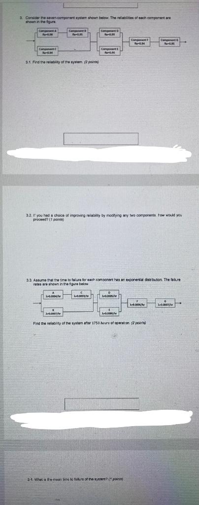 Solved 3. Consider the component system shown below. The res | Chegg.com
