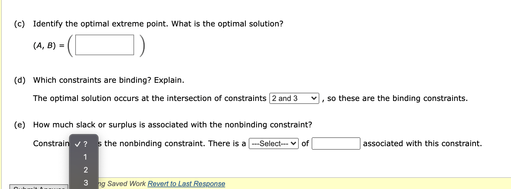 Solved Consider the following linear program. Max 2A + 3B | Chegg.com