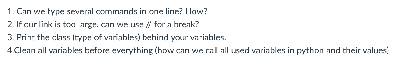 Solved 1. Can we type several commands in one line? How? 2. | Chegg.com