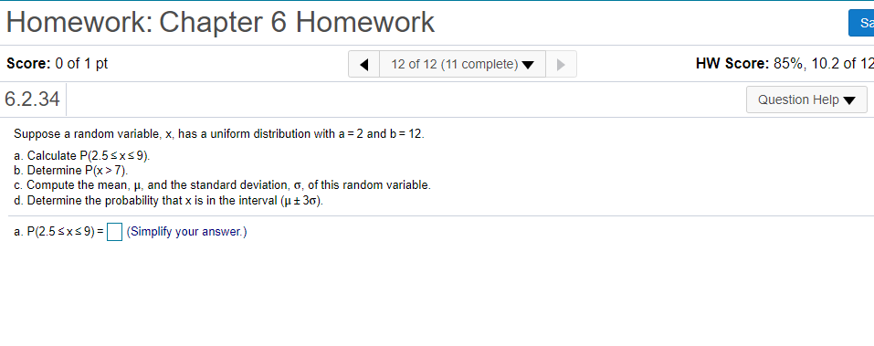 Solved Homework: Chapter 6 Homework Sa Score: 0 of 1 pt 12 | Chegg.com
