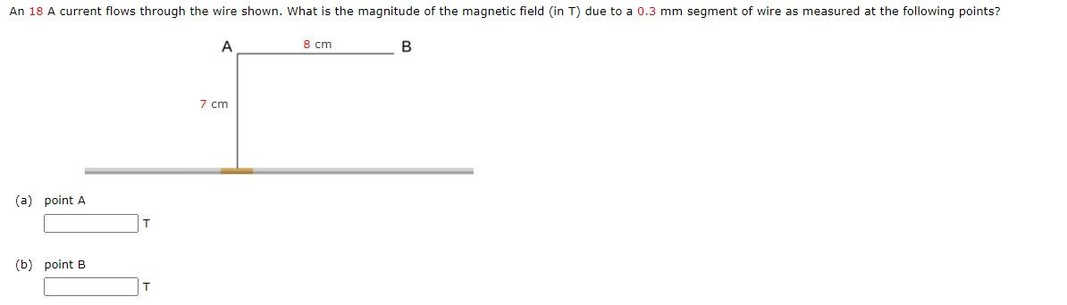 Solved An 18 A current flows through the wire shown. What is | Chegg.com