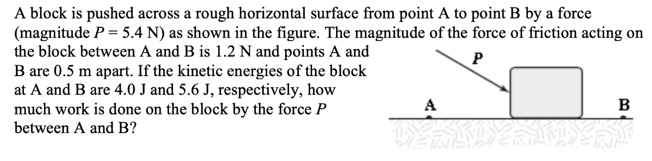 Solved A block is pushed across a rough horizontal surface | Chegg.com