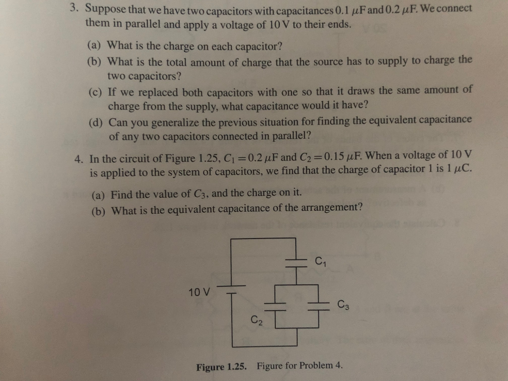 Solved 3. Suppose That We Have Two Capacitors With | Chegg.com