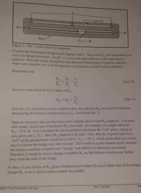 Solved EXPERIMENT EM - 3: THE WHEATSTONE BRIDGE Introduction | Chegg.com