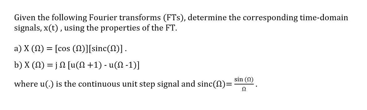 Solved Signals And Systems Question. Please Solve It Step By | Chegg.com