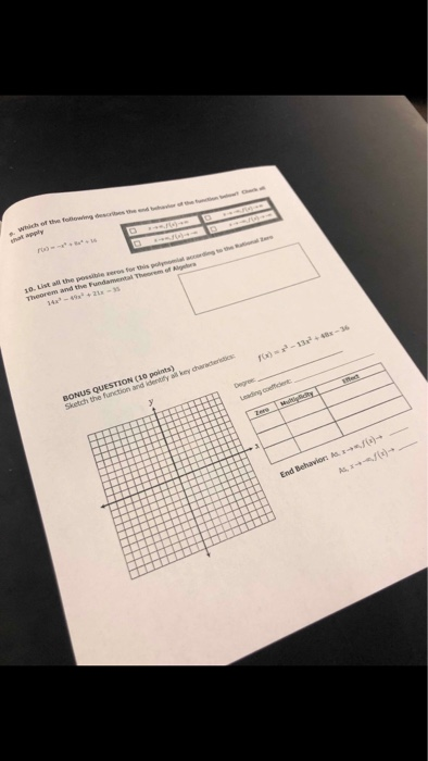 Solved Form A Algebra 2-unit a Test Modules 5, 6, Polynomial | Chegg.com