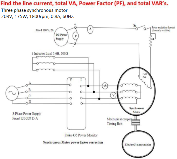 Solved Synchronous Motor power factor correction Show all