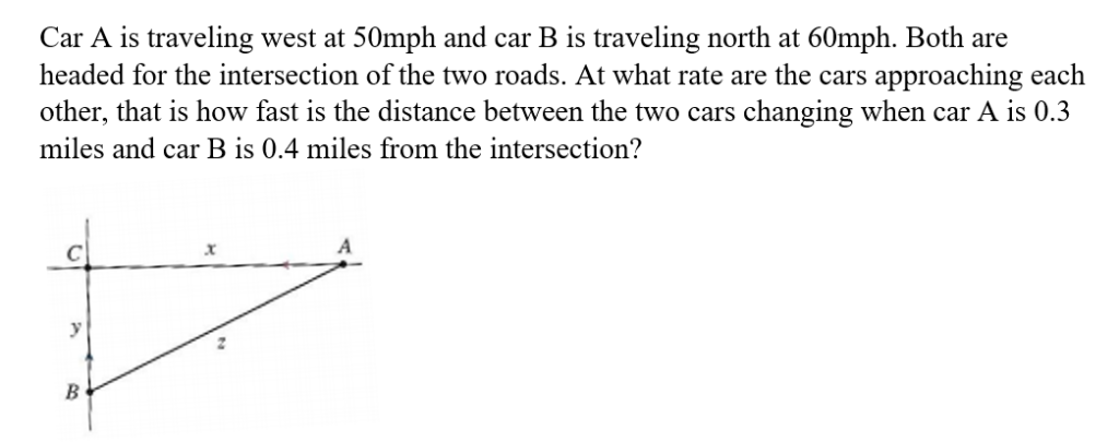 Solved Car A is traveling west at 50mph and car B is Chegg