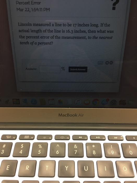 Solved Lincoln measured a line to be 17 inches long. If the | Chegg.com