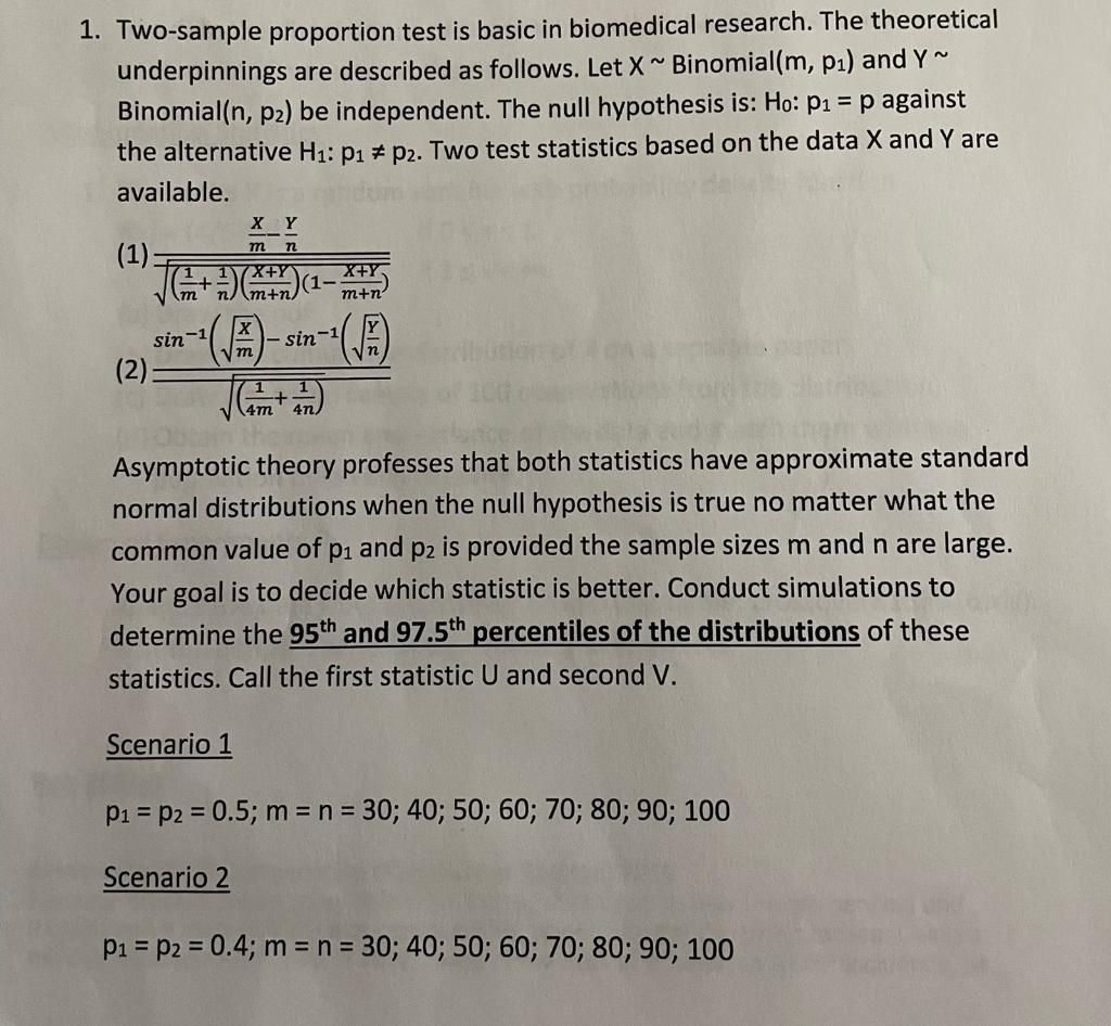 1 Two Sample Proportion Test Is Basic In Biomedical