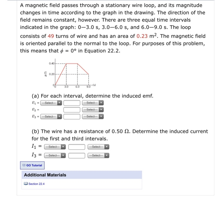 Solved A field passes through a stationary wire