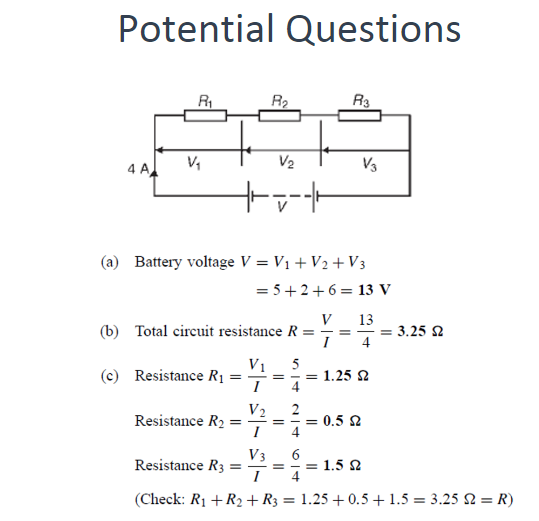 Solved Potential Questions VTV2 TV3 -H (a) Battery voltage V | Chegg.com