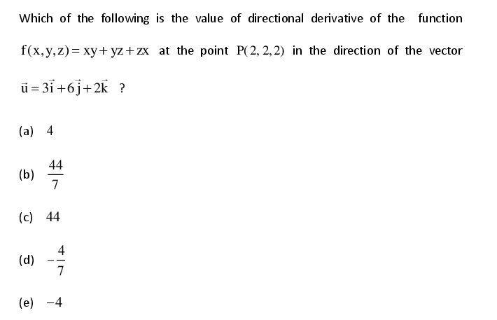 Solved Which Of The Following Is The Value Of Directional | Chegg.com