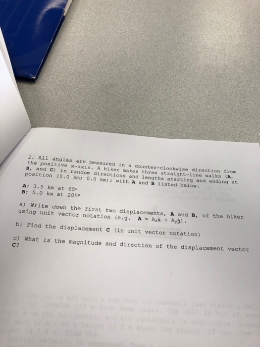 Solved 2. All angles are measured in a counterclockwise