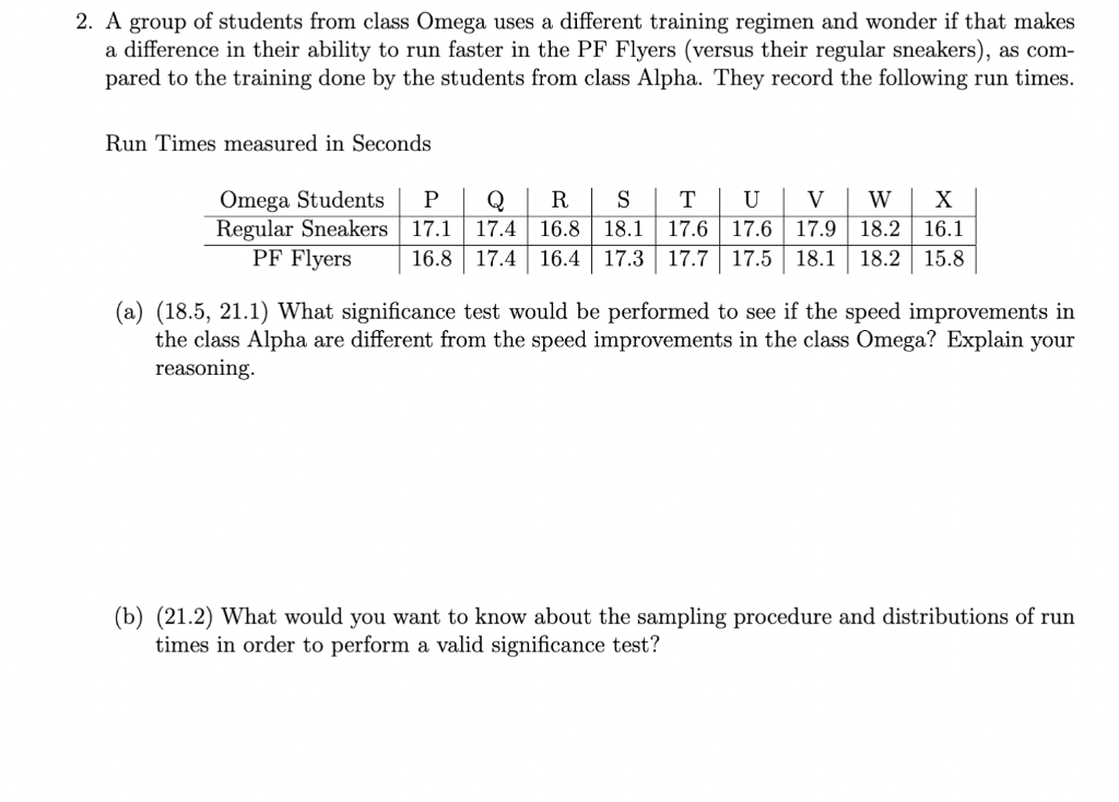 Solved 2. A group of students from class Omega uses a Chegg