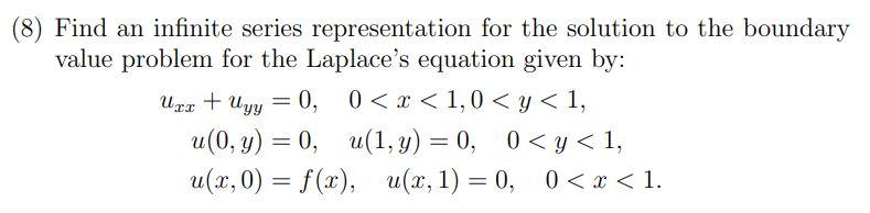 Solved 8) Find an infinite series representation for the | Chegg.com