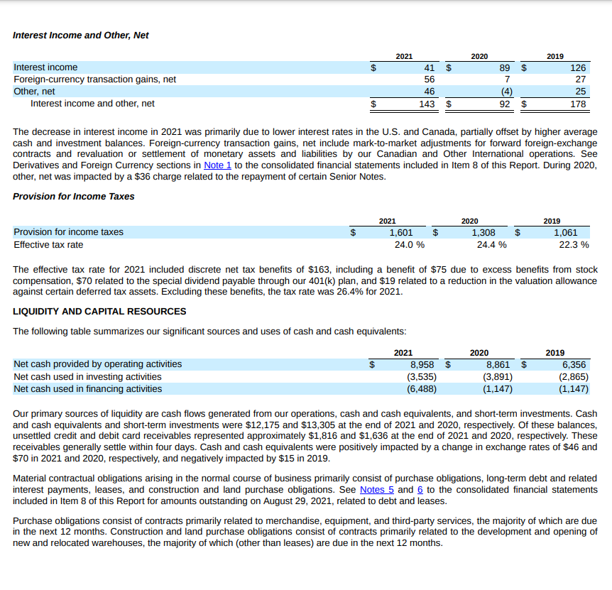 COSTCO WHOLESALE CORPORATION CONSOLIDATED STATEMENTS | Chegg.com