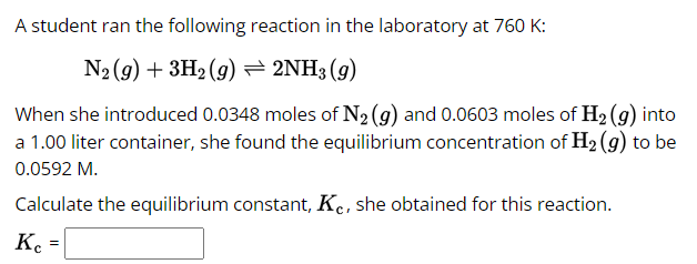 Solved A student ran the following reaction in the | Chegg.com