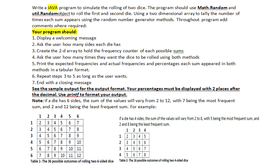 Solved (Dice Rolling) Write an application to simulate the