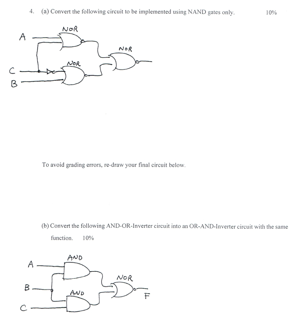 Solved 4. (a) Convert the following circuit to be | Chegg.com