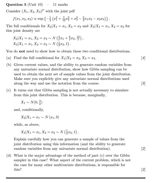 = [4 } [3] Question 5 (Unit 10) 11 marks Consider | Chegg.com