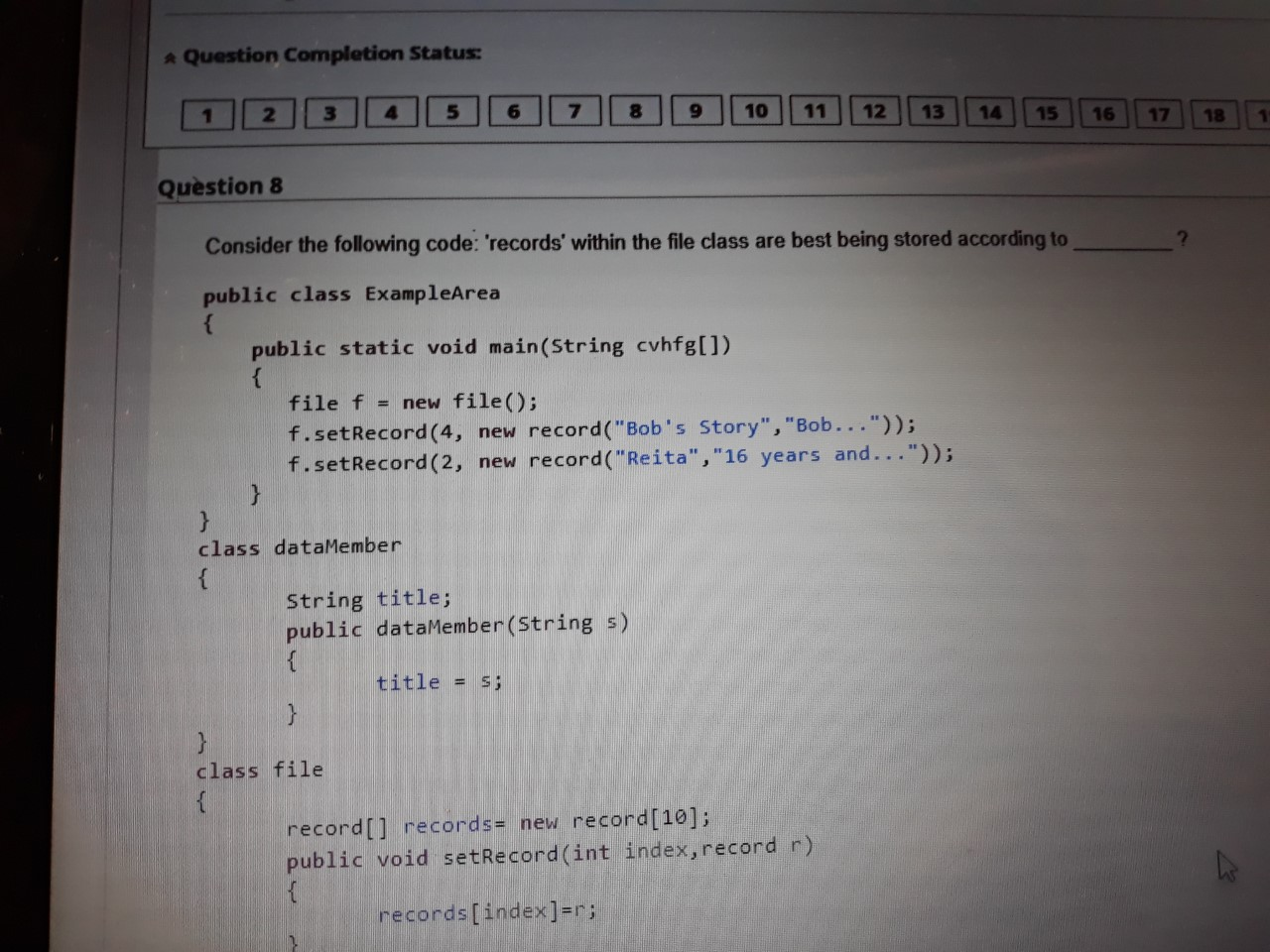 Solved * Question Completion Status: 1 2 3 4 5 6 7 8 9 10 11 | Chegg.com