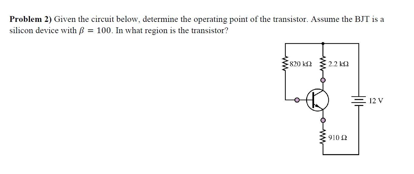 Solved Problem 2) Given The Circuit Below, Determine The | Chegg.com