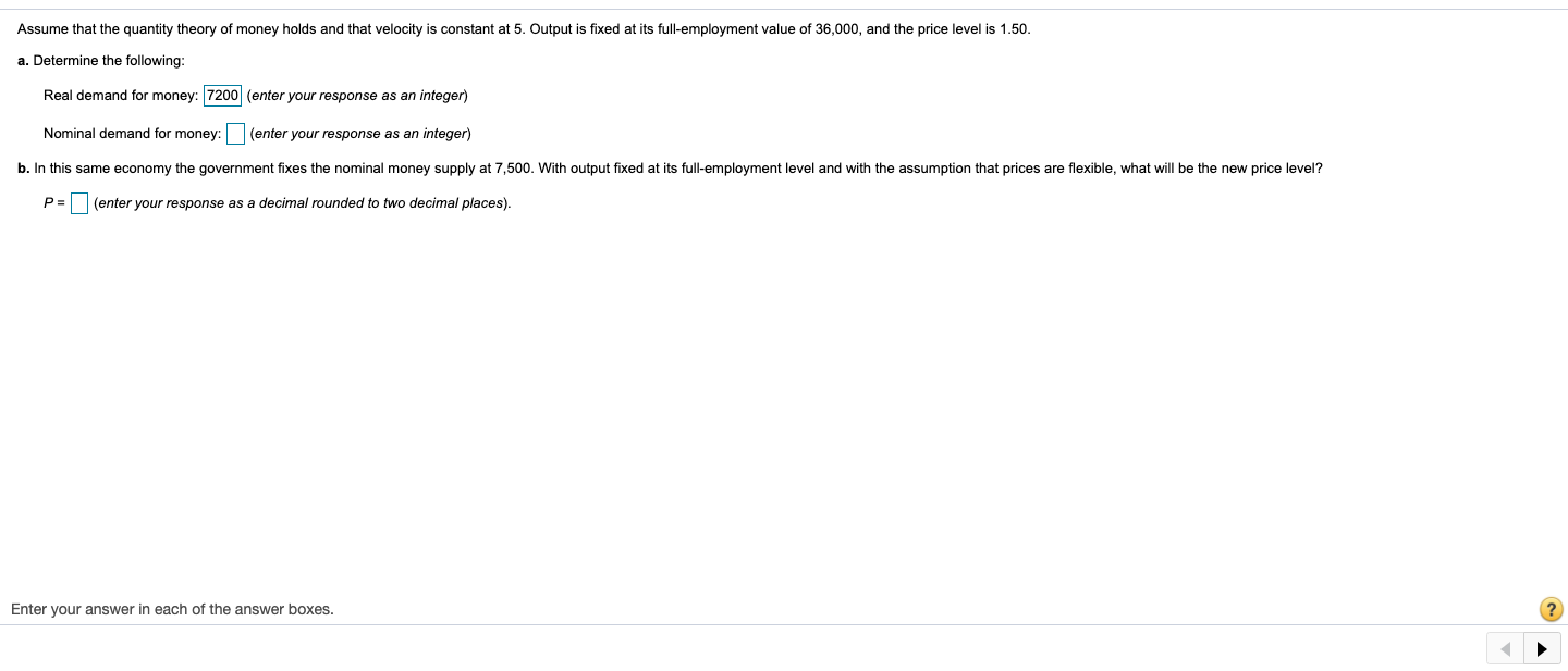 Solved Assume that the quantity theory of money holds and | Chegg.com