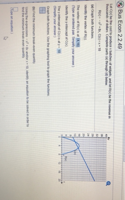 Solved Bus Econ 2.2.49 Let C(x) be the cost to produce x | Chegg.com