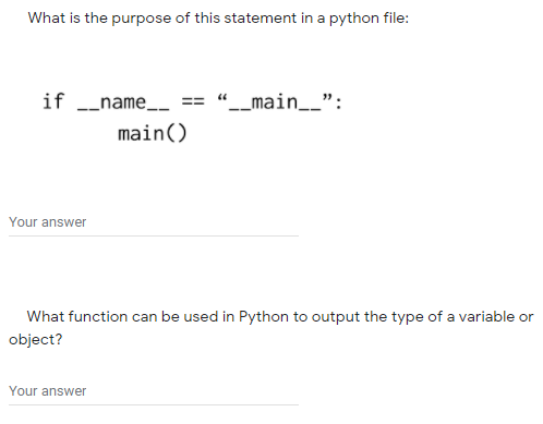 Solved What is the purpose of this statement in a python | Chegg.com