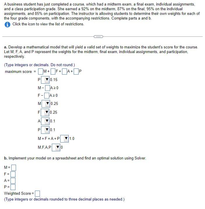 Solved A Business Student Has Just Completed A Course, Which | Chegg.com