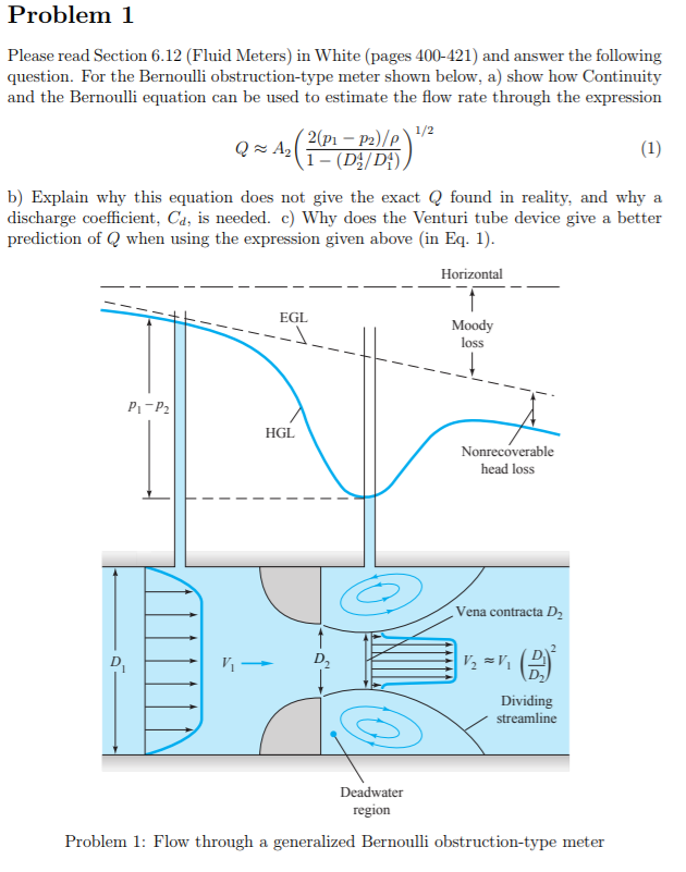 Show how Continuity and the Bernoulli equation can be | Chegg.com