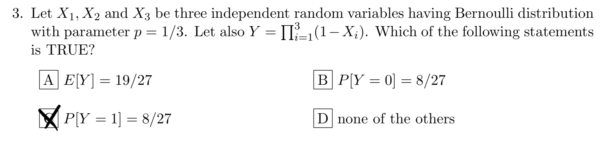 Solved 3 Let X1 X2 And X3 Be Three Independent Random V Chegg Com