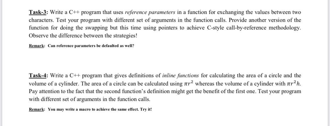 Solved Task-3: Write a C++ program that uses reference | Chegg.com