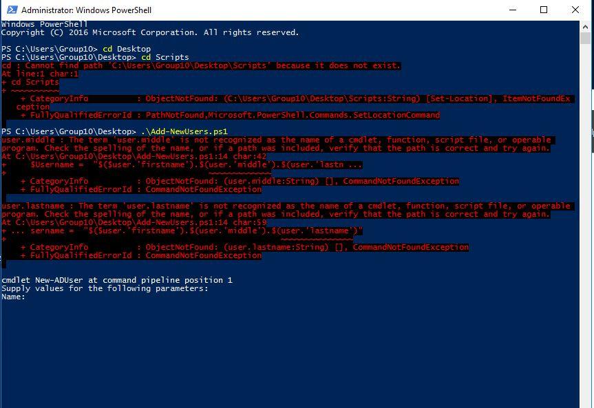Please user PowerShell to import the CSV into the OU | Chegg.com