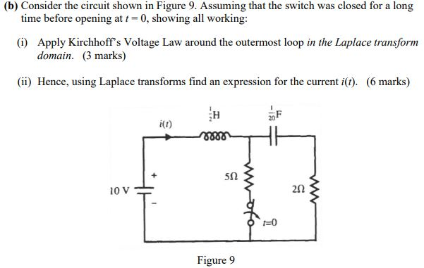 Solved (b) Consider the circuit shown in Figure 9. Assuming | Chegg.com