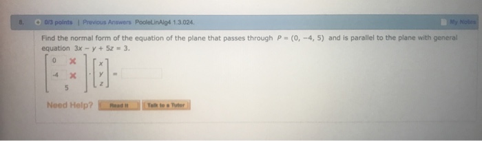 Solved 1.3.024 Find the normal form of the equation of the | Chegg.com