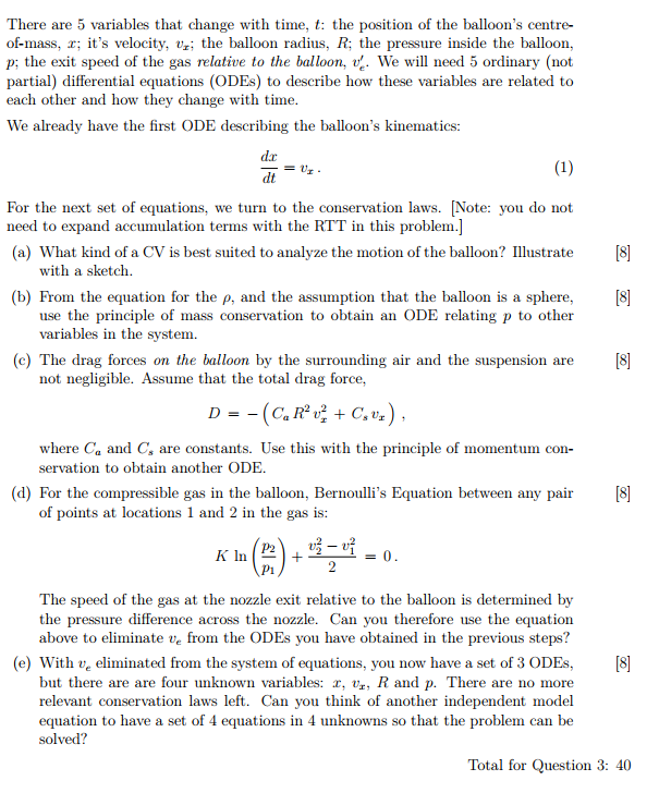 Solved Question 3 Your goal is to use Control Volume | Chegg.com