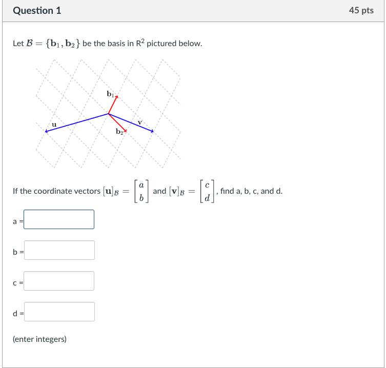 Solved Let B={b1,b2} Be The Basis In R2 Pictured Below. If | Chegg.com