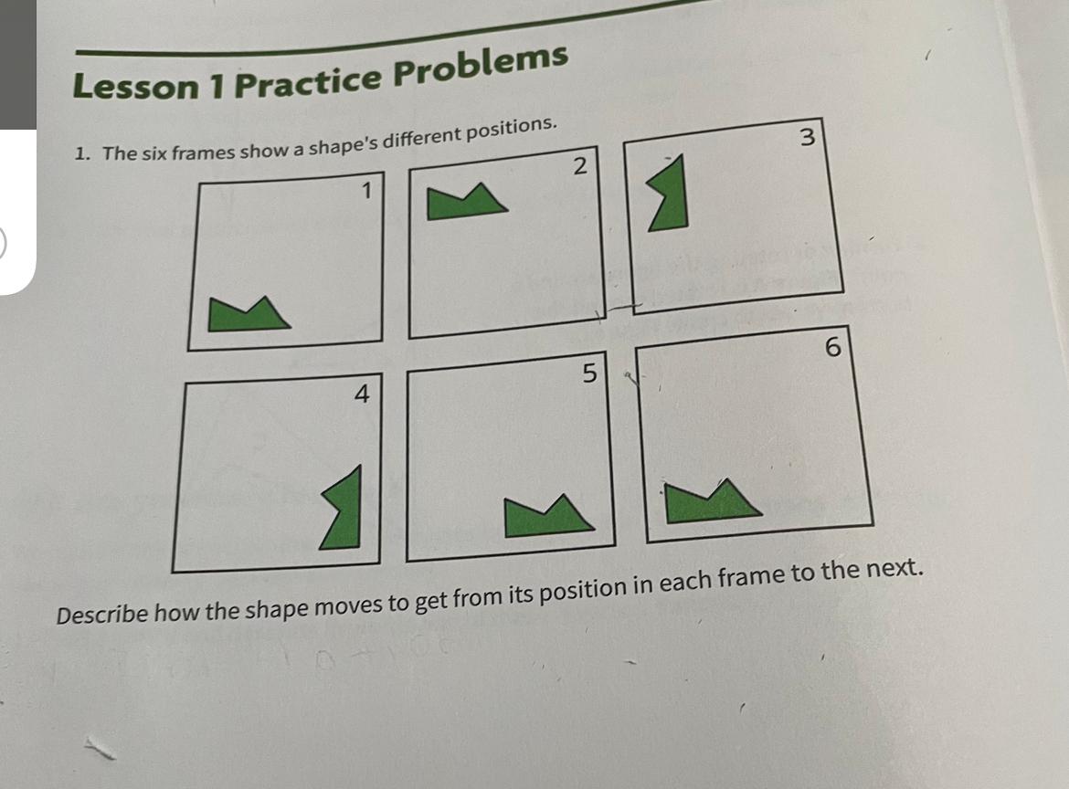 Solved Lesson 1 Practice Problems 3 1. The six frames show a | Chegg.com