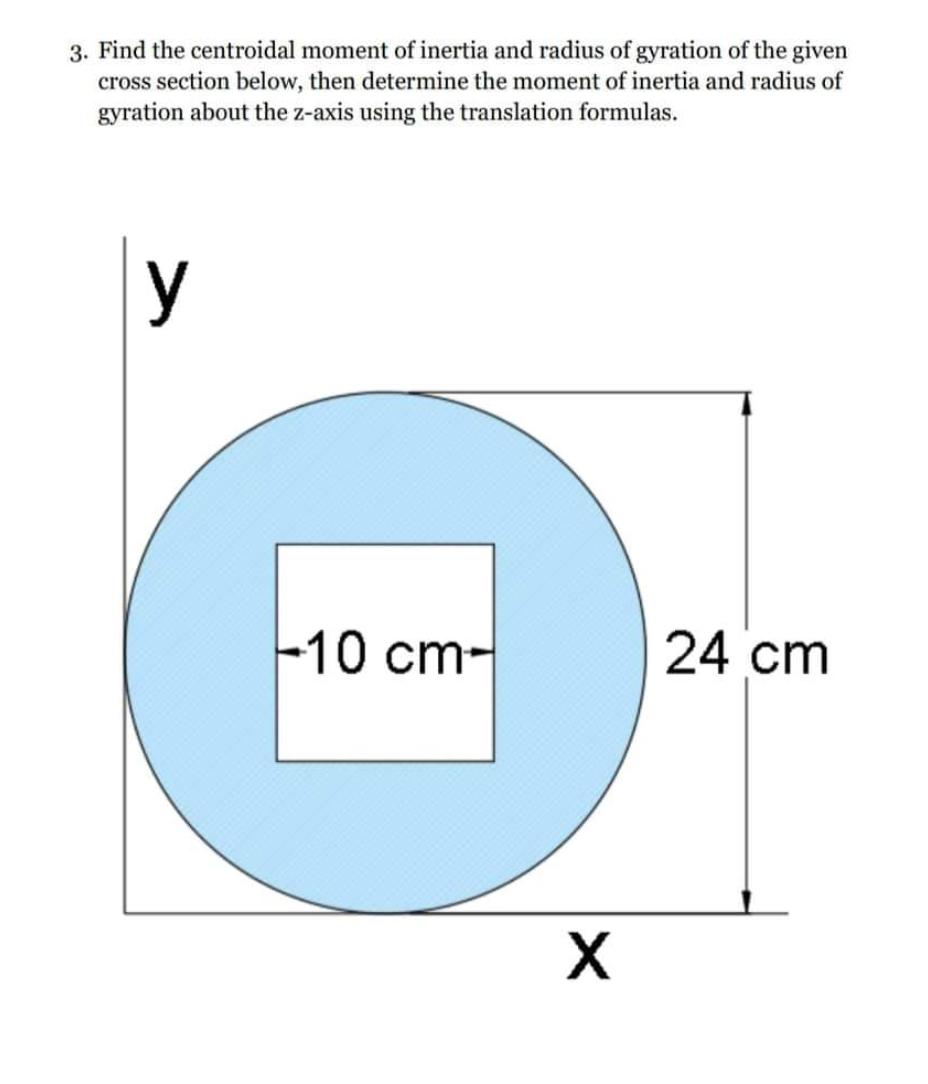 Solved 3. Find the centroidal moment of inertia and radius | Chegg.com