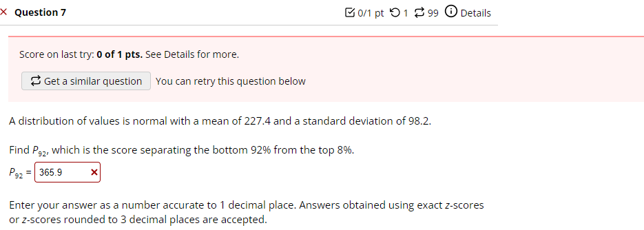 Solved X Question 7 B0/1 pt 199 Details Score on last try: 0 | Chegg.com