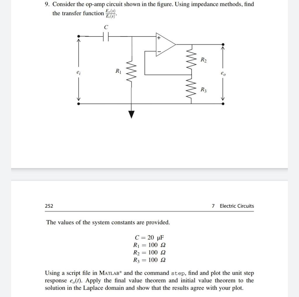 Solved 9. Consider The Op-amp Circuit Shown In The Figure. | Chegg.com