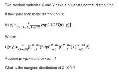 Solved Two random variables X and Y have a bi-variate normal | Chegg.com