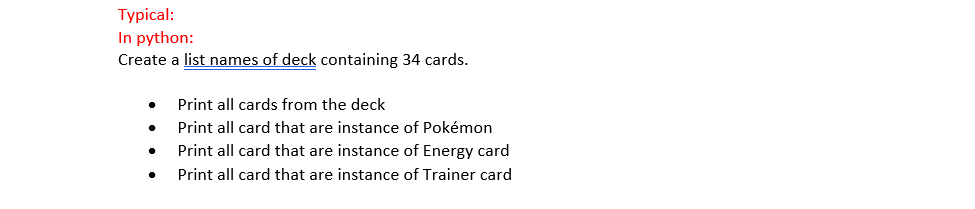 Solved Typical: In python: Create a list names of deck | Chegg.com