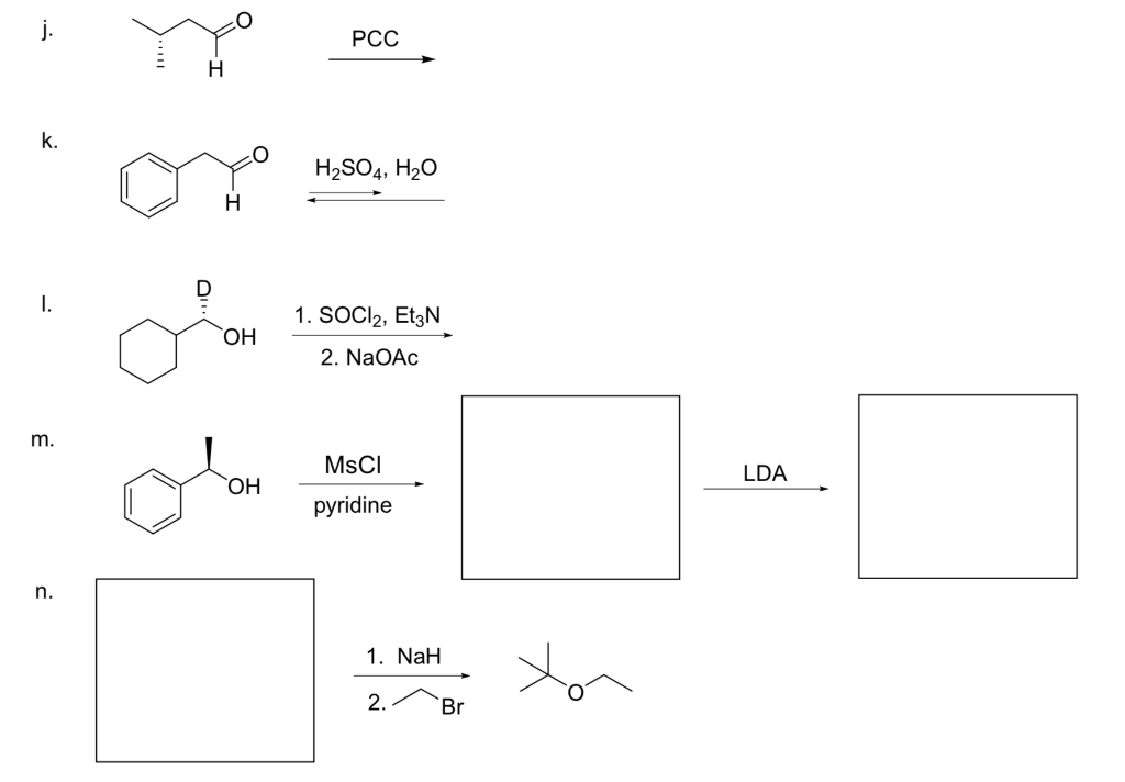 Solved PCC २.१३ H2SO4, H20 1. SOCl2, Et3N 2. NaOAc __m. MsCI | Chegg.com